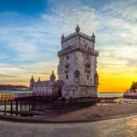 Tour de Belem au coucher de soleil