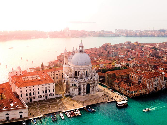 Venise vue du ciel patrimoine historique et canal