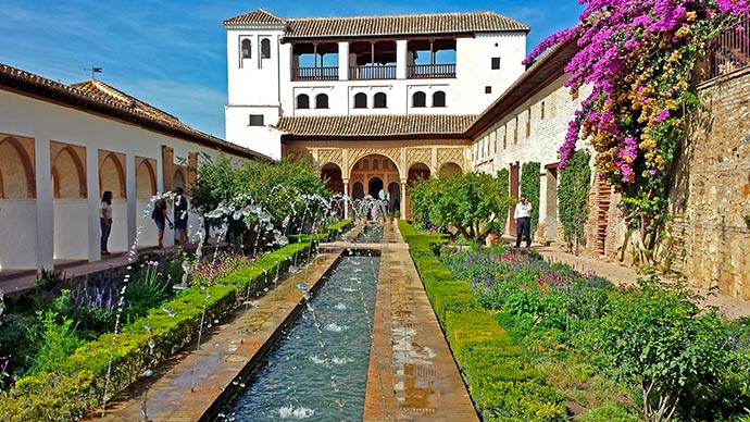 jardins du musée generalife à Alhambra Grenade Andalousie
