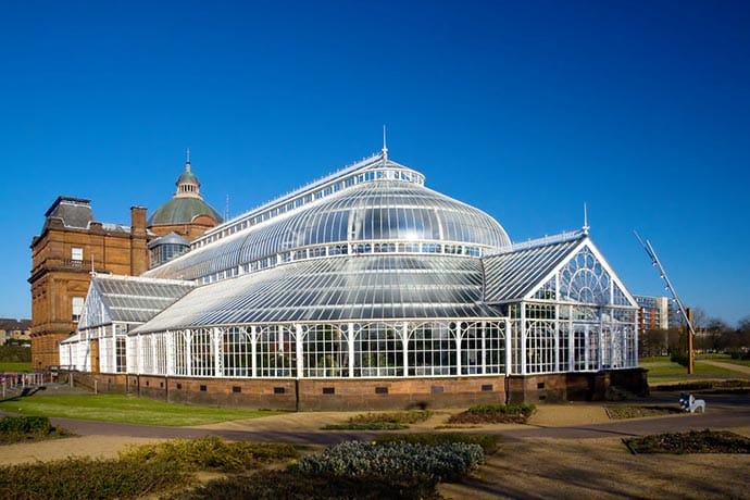 Vue extérieure du People's Palace usée à Glasgow