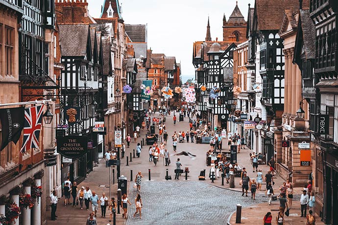 centre ville historique de chester en angleterre