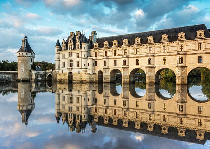 Château de la Renaissance reflet dans l'eau