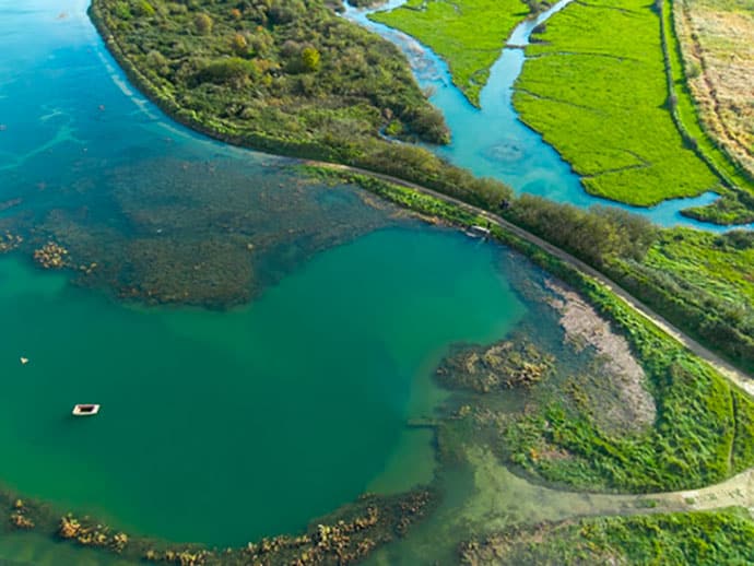 Estuaire de l'orne vu du ciel