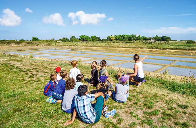 Atelier landart au bord des marais-salants