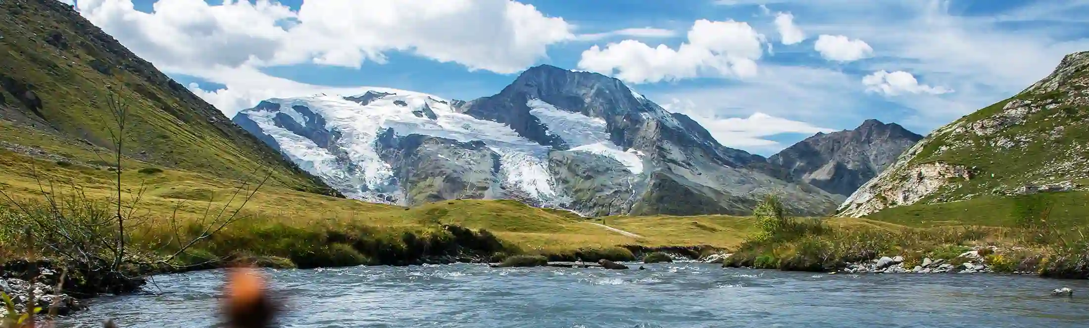Vue sur les glaciers pendant la classe de découvertes à la montagne