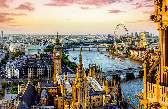 Vue aérienne Londres