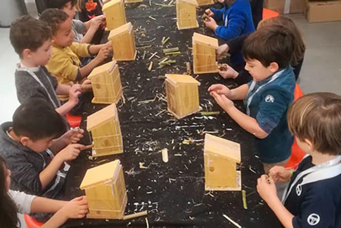 classe de primaire atelier fabrication de nichoirs