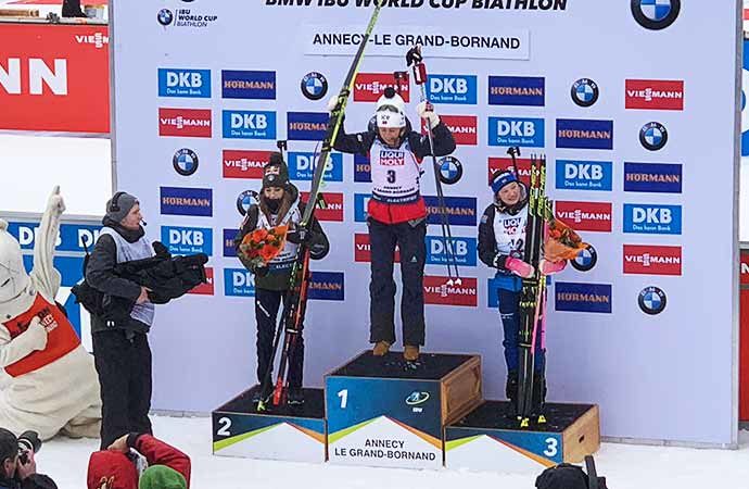 podium biathlon évènement coupe-du-monde Grand-Bornand