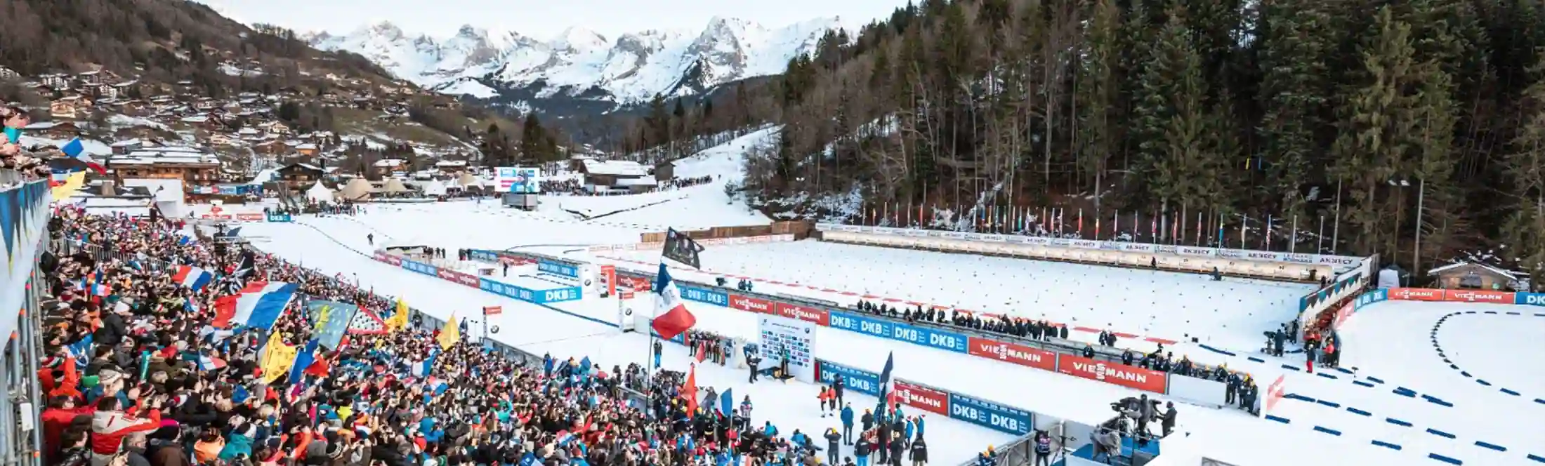 Coupe du monde biathlon pendant la Classe de neige ski de fond