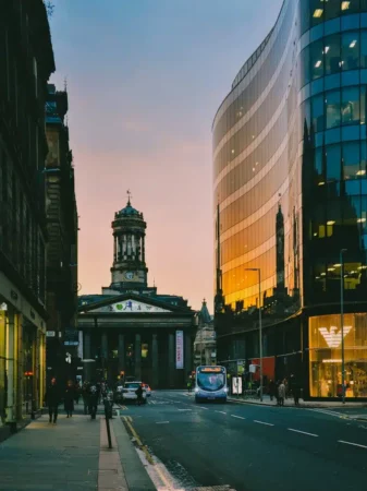 Rue de Glasgow au coucher de soleil