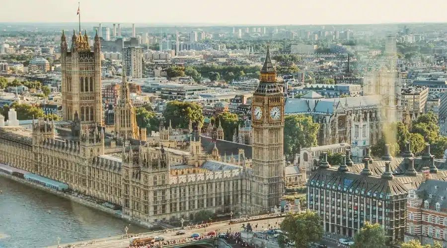 vue palais Westminster depuis london eye