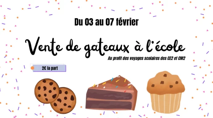 affiche vente gâteaux à l'école
