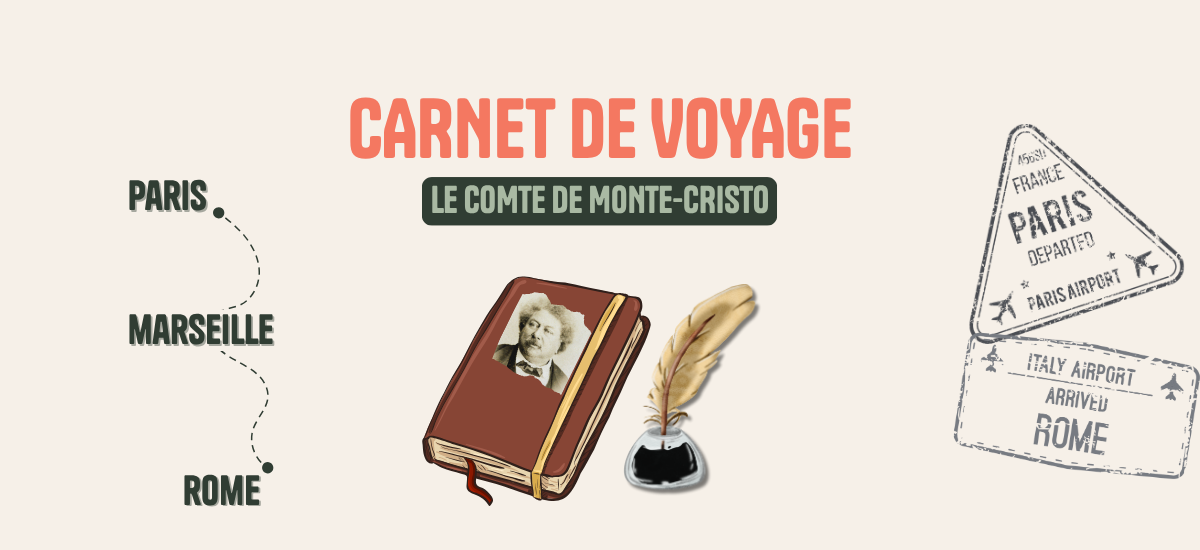 voyage scolaire lycée thème Comte de Monte Cristo à Paris Marseille et Rome
