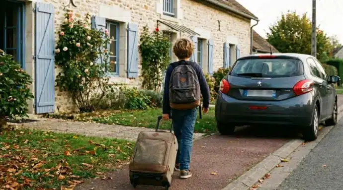 enfant-part-voyage-scolaire-avec-valise enfant qui part en voyage scolaire avec sa valise