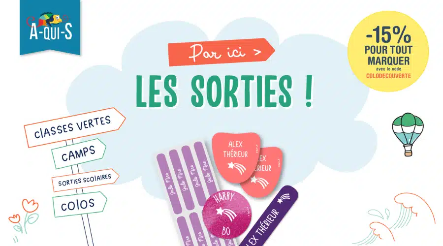 etiquettes pour valise d'enfant qui part en voyage scolaire