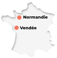 carte localisation vendée et normandie