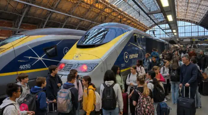 Départ de voyage scolaire en Eurostar